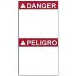 Таблички и промышленные предупредительные знаки Pre-Printed Header Label, DANGER, English/Spanish, Perforated, 2.75&quot; X 5.0&quot;, PET, Red, 250/roll