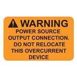 Таблички и промышленные предупредительные знаки Metal Solar Placard, WARNING POWER SOURCE...CONNECTION, 2&quot; x 1.25&quot;, AA, Orange, 5/pkg