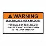 Таблички и промышленные предупредительные знаки Solar Label, WARNING ELECTRICAL SHOCK HAZARD, 3.75&quot; x 2.0&quot;, VL, Orange, 50/roll