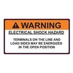 Таблички и промышленные предупредительные знаки Solar Label, WARNING ELECTRICAL SHOCK HAZARD, 3.75&quot; x 2.0&quot;, VL, Orange, 10/pkg