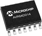 8-битные микроконтроллеры 64KB, 8KB RAM, 14p, 24MHz, MVIO, 12b ADC, ZCD, DAC, 2xUART, SPI, TWI, Ext temp