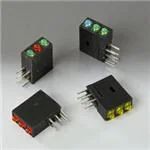 Светодиодные индикаторы для печатного монтажа LED Assembly, Right Angle, 1.8 mm LED, Tri-Level, 1 Station, Yellow, 585 nm
