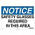 Таблички и промышленные предупредительные знаки Notice Sign, 7&quot; x 10&quot;, Safety Glasses Required In This Area, Vinyl, Blue, 25/pkg